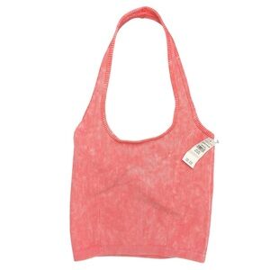 NWT AE Pink Halter Ribbed Crop Tank Top Women's size L/XL